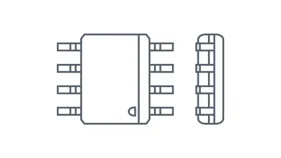 Lead-free SOIC8n package: 6.0 mm × 4.9 mm × 1.75 mm (complete sensor)