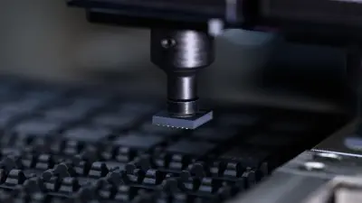  In the Reutlingen test center, MEMS sensors are picked for placement and packaging