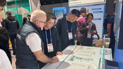 Vistors in conversation at SiC Display